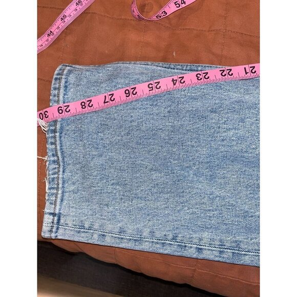 Abercrombie & Fitch 90s Straight Ultra High Rise Jeans Size 33 Light Wash Distre - Picture 10 of 12